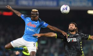 Osimhen con la maglia del Napoli